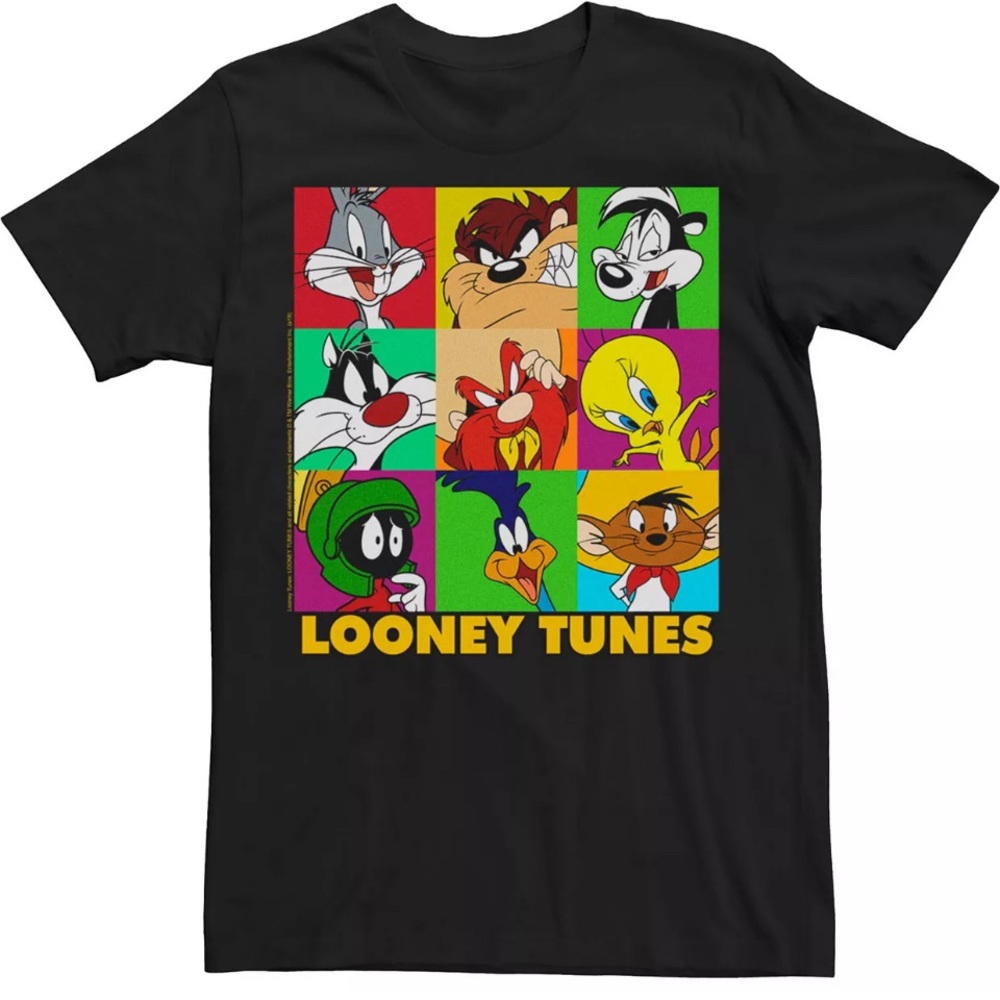 Men's Looney Tunes Character Pop Art Box Up T shirt 3XL New